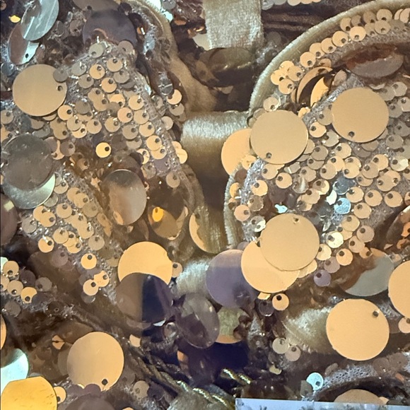 Rachel Zoe Christmas gold sequent bling bow 6 foot garland - Picture 4 of 4